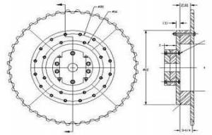 SPROCKET ASSEMBLY - 78 SERIES - 40 TOOTH OFFSET - BLACK REPRO UHMW | 316 SS HARDWARE - SPECIFY OFFSE