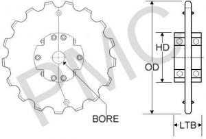 SPROCKETS - WATER TREATMENT - CS720S SPLIT - CHAIN PITCH 6 - ROLLER DIA 1 7/16 | UHMW REPRO - 13 T